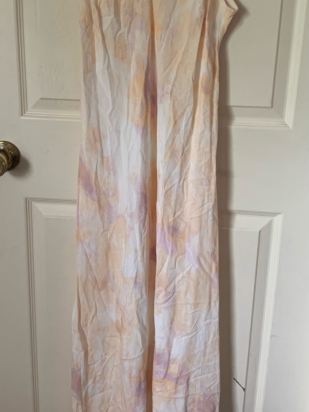 a new day Peach & Lavender Watercolor Maxi Dress